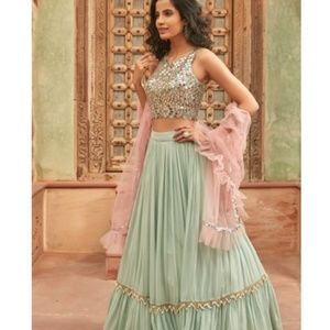 Basanti - Kapde aur Koffee - Sea Green Embroidered Lehenga Set